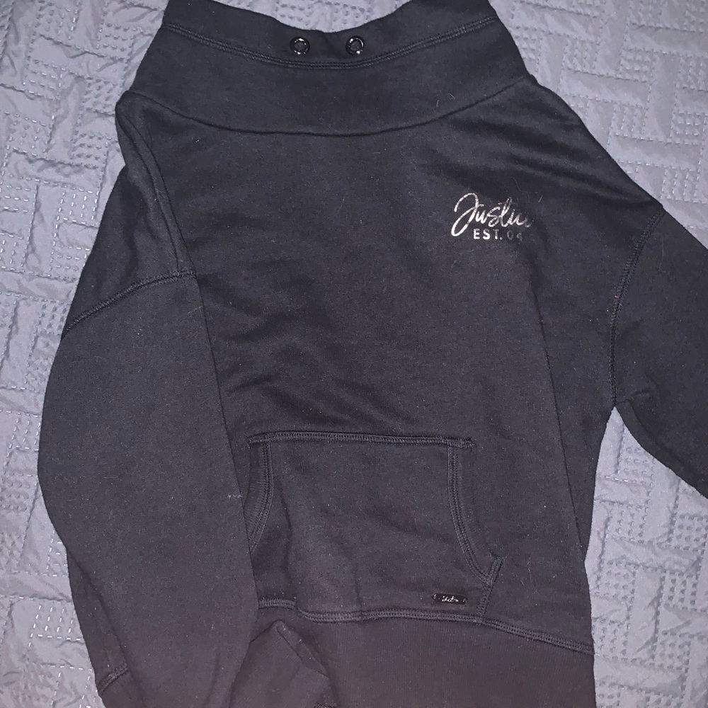Kids black Justice active sweater, size 12